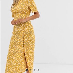 ASOS design floral midi dress with buttons